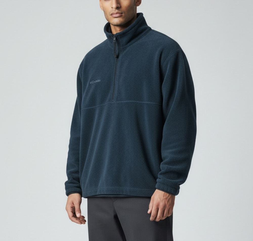 NEW Columbia Sportswear Navy Blue Half Zip Fleece Pullover SZ XL